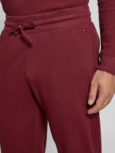 Tommy Hilfiger Regular fit sweatpants van puur katoen Bordeaux - 3