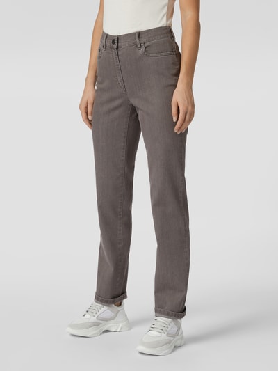 Zerres Comfort fit jeans met stretch, model 'Greta' Taupe - 4
