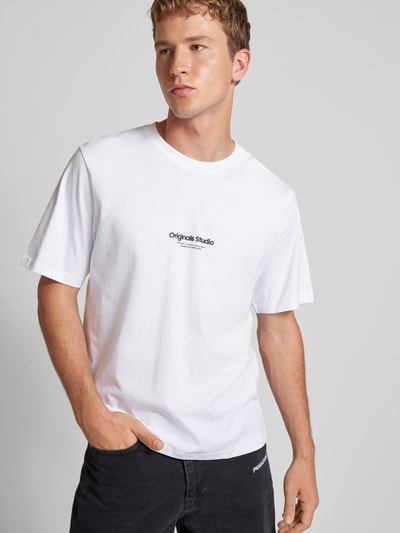 Jack & Jones T-shirt met labelprint, model 'VESTERBRO' Wit - 3