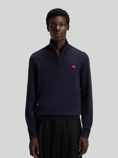 HUGO Regular Fit Troyer aus reiner Baumwolle Modell 'SAN QUINTUS' Marine 4