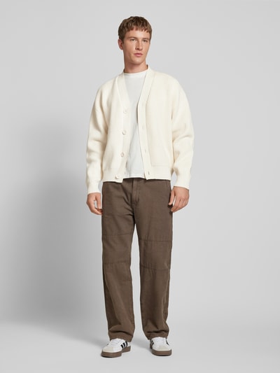 Jack & Jones Cardigan mit V-Ausschnitt Modell 'DASH' Offwhite 1