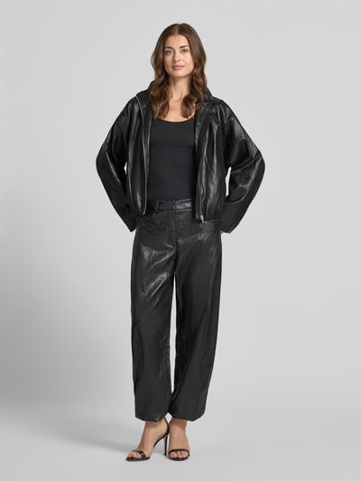Jake*s Casual Bomberjacke mit hohem Stehkragen Black 1