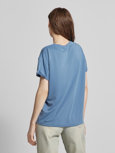 mbyM T-shirt met ronde hals, model 'Amana' Rookblauw - 5