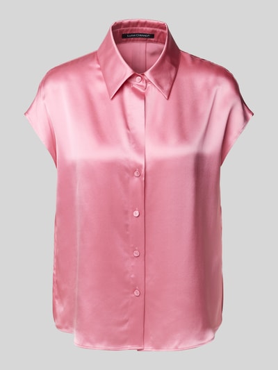 Luisa Cerano Regular Fit Seidenbluse mit Kappärmeln Pink 1