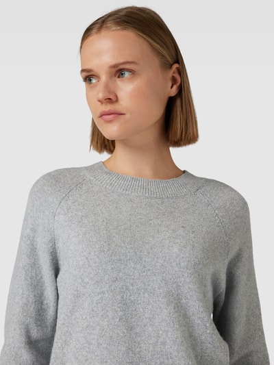 Vero Moda Strickpullover mit Rundhalsausschnitt Modell 'DOFFY' Hellgrau Melange 3