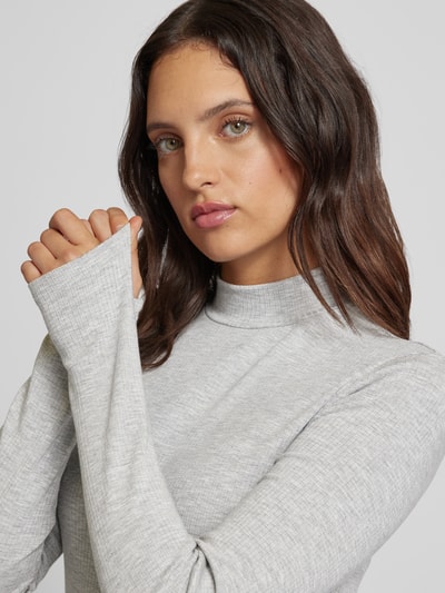 Vero Moda Longsleeve mit Stehkragen Modell 'MARY' Hellgrau 3