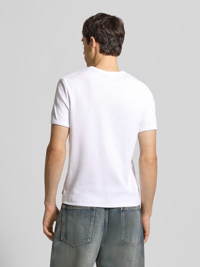 REVIEW T-shirt z prążkowanym okrągłym dekoltem Biały 5