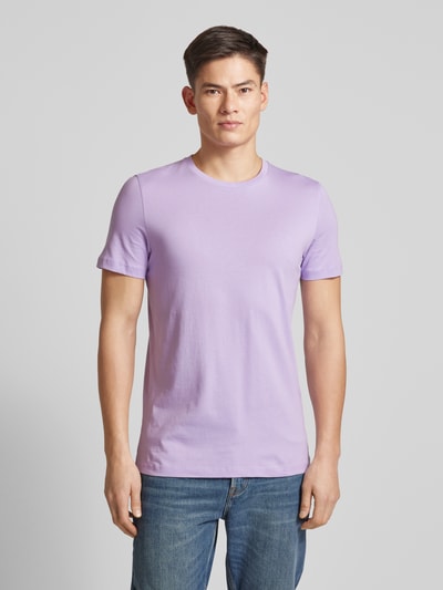 s.Oliver RED LABEL Regular Fit T-Shirt aus reiner Baumwolle mit gummiertem Label-Print Lavender 4