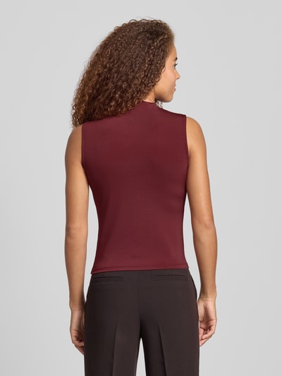 Pieces Shaped Fit Top mit Stehkragen Modell 'MADISON' Dunkelrot 5