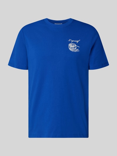 Produktfoto, T-Shirt mit Motiv-Print Modell 'EGEBJERG' von Casual Friday in Blau, reine Baumwolle, Regular Fit, Rundhalsausschnitt, glatte Textur