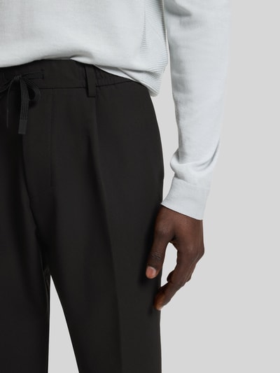 BOSS Green Taps toelopende plooibroek met half-elastische tailleband model 'CONVERT-PLEAT' Zwart - 3