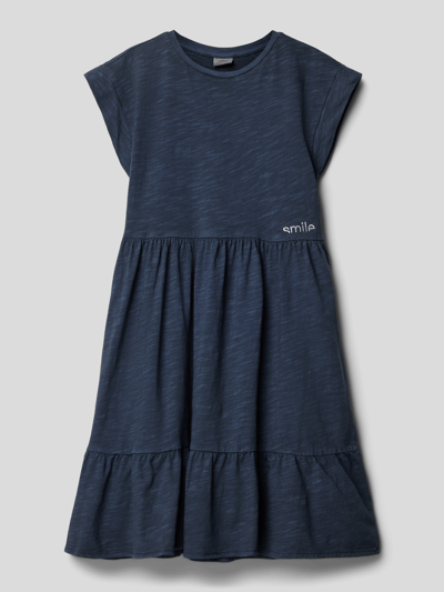 s.Oliver RED LABEL Kleid mit Volantsaum Marineblau 1