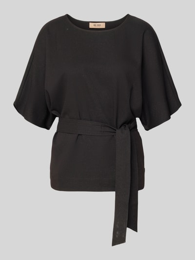 MOS MOSH Blouseshirt met strikceintuur, model 'Pie Bellevue' Zwart - 2