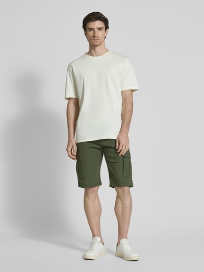s.Oliver BLACK LABEL Relaxed Fit Cargo-Bermudas aus Baumwoll-Elasthan-Mix Oliv 1