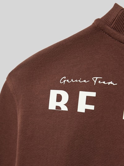 Garcia Bluza z prążkowanymi wykończeniami Orzechowy 2