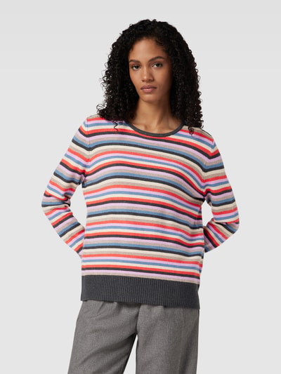 Montego Strickpullover mit Streifenmuster Flieder Melange 4