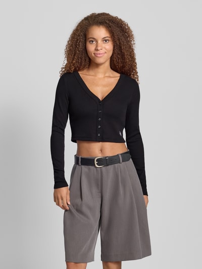 Calvin Klein Jeans Kort gebreid jack met knoopsluiting Zwart - 4