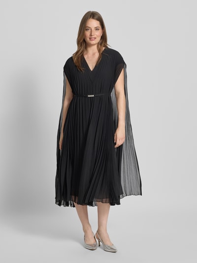 BOSS Sukienka szyfonowa o kroju regular fit z warstwą wierzchnią model ‘DENNYA’ Czarny 4