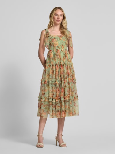 LACE & BEADS Cocktailkleid mit Karree-Ausschnitt Gruen 1