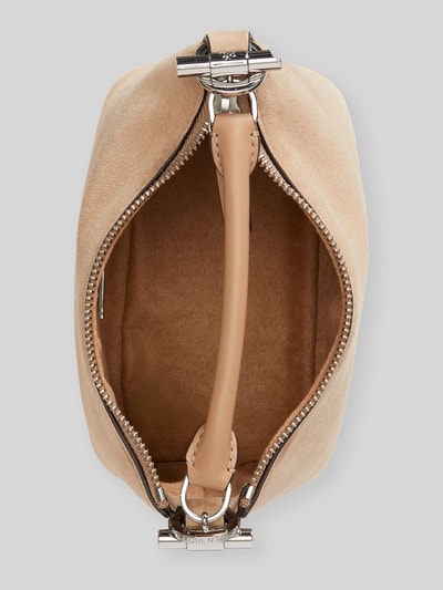 Lauren Ralph Lauren Schoudertas van echt leer met afneembare schouderband Beige - 4