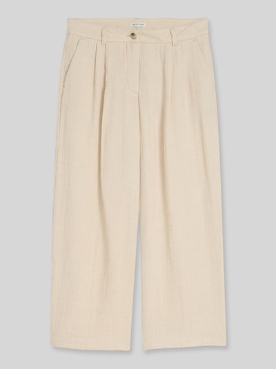 Tom Tailor straight leg culotte van mix van katoen en linnen Zand - 2