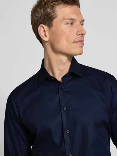 Christian Berg Men Regular fit zakelijk overhemd met kentkraag Marineblauw - 3