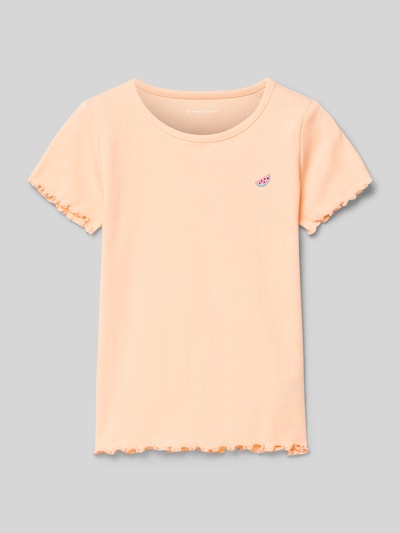 Tom Tailor T-Shirt mit Label-Stitching Apricot 1