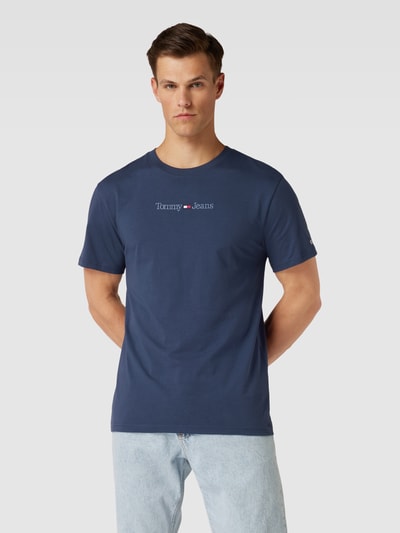 Tommy Jeans T-Shirt aus Baumwolle mit Label-Stitching Marine 4