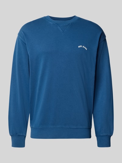 Produktfoto, Regular Fit Sweatshirt aus reiner Baumwolle Modell 'JOHN CREW' von Pepe Jeans in Dunkelblau mit glatter Textur, Herren Sweatshirt