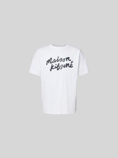 MAISON KITSUNE T-Shirt mit Label-Print Weiss 2