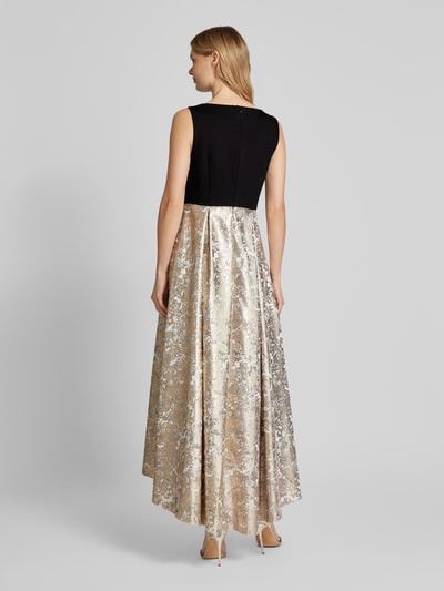 Christian Berg Cocktail Abendkleid mit Kellerfalten Gold Melange 5