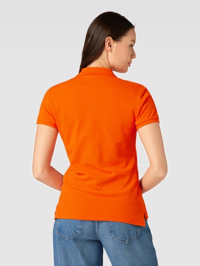 Polo Ralph Lauren Slim fit poloshirt met logostitching, model 'JULIE' Oranje - 5