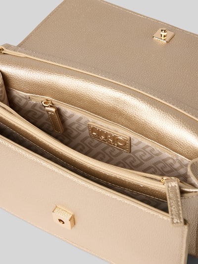 Produktfoto, Crossbody Bag in Leder-Optik von Liu Jo White in Beige mit goldfarbenen Details, Hauptfach mit Überschlag, Logo-Detail, Innenansicht