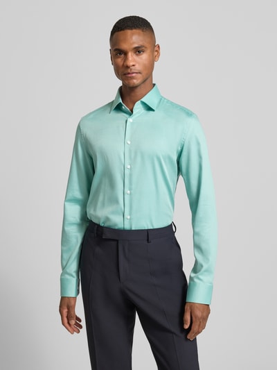 SEIDENSTICKER Slim fit zakelijk overhemd van katoen met kentkraag Lichtgroen - 4