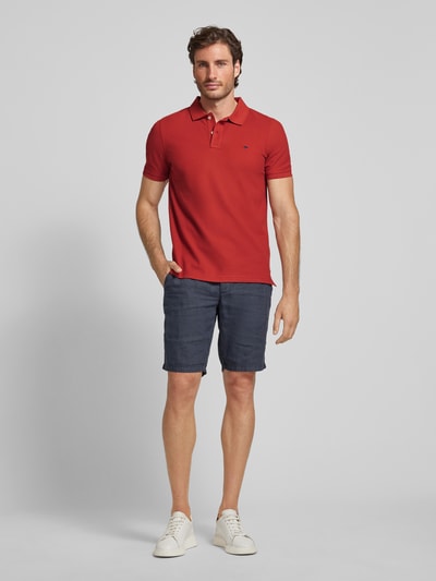 Fynch-Hatton Regular fit poloshirt met labelstitching Roestrood - 1