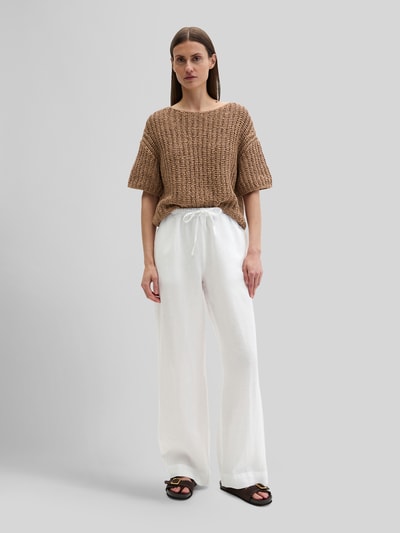 Marc O'Polo Straight Fit Leinenhose aus reinem Leinen Weiss 1