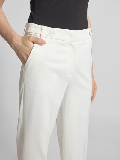 More & More Spodnie materiałowe z prostą nogawką i fakturowanym wzorem Złamany biały 3