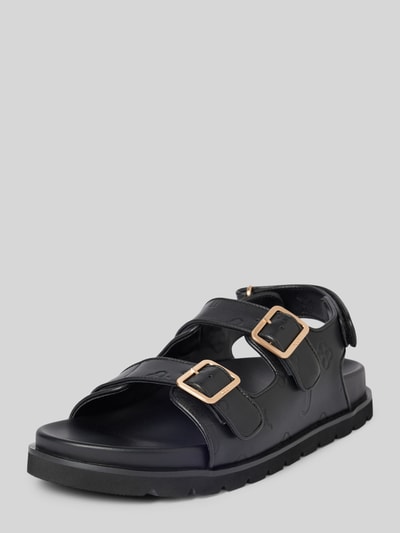 JOOP! Sandalette aus Leder mit Logo-Muster Black 1