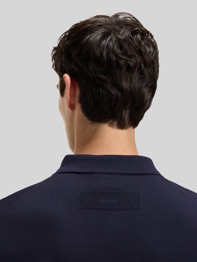 HUGO Slim fit poloshirt van viscosemix Marineblauw - 3