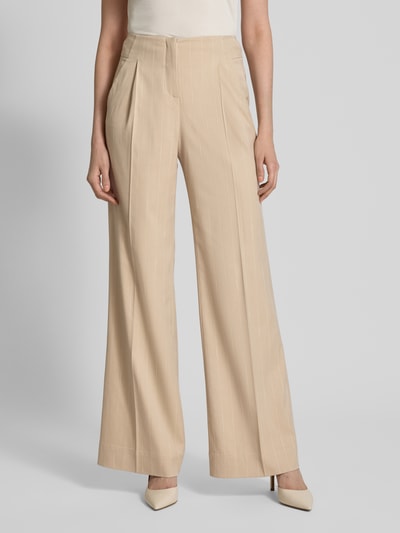 MORE Wide Leg Stoffhose mit Bügelfalten Beige 4