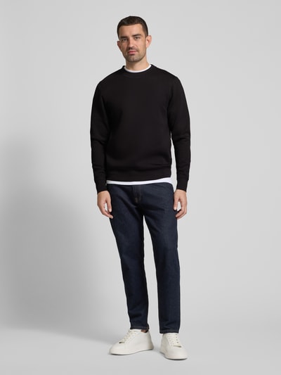 Casual Friday Sweatshirt mit gerippten Abschlüssen Modell 'Sebastian' Black 1