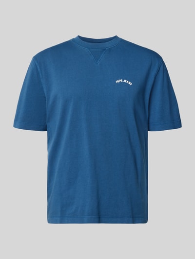 Produktfoto, Regular Fit T-Shirt aus reiner Baumwolle Modell 'John Tee' von Pepe Jeans, einfarbig blau, glatte Struktur, Herren T-Shirt