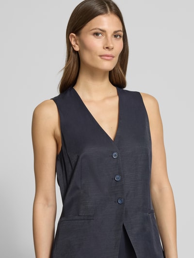 Someday Gilet met knoopsluiting, model 'Noronja' Marineblauw - 3