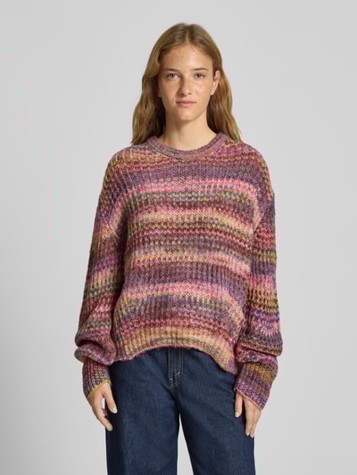 JJXX Strickpullover mit Rundhalsausschnitt Modell 'SIMONE SPACE DYE' Pink 4