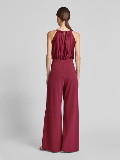 Swing Jumpsuit mit Taillenpasse Dunkelrot 5