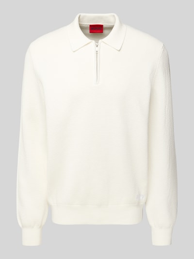 HUGO Relaxed Fit Strickpullover aus reiner Baumwolle Modell 'SAN PAULEY-C' Offwhite 2