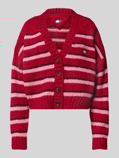 Tommy Jeans Oversized Strickjacke mit Alpaka-Anteil Bordeaux 2