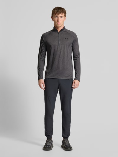 Under Armour Regular fit shirt met lange mouwen en ritssluiting, model 'Tech' Antraciet - 1