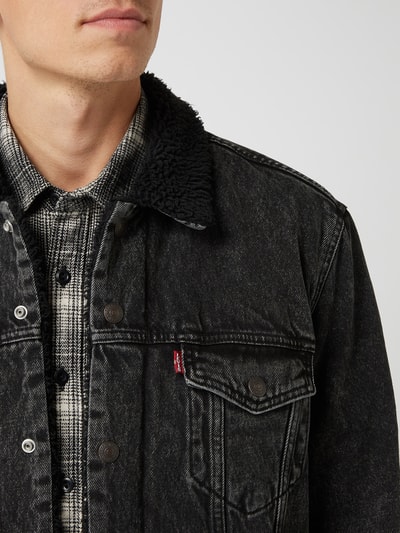 Levi's® Trucker Jacket met voering van teddybont - 'Water<Less™' Zwart - 3