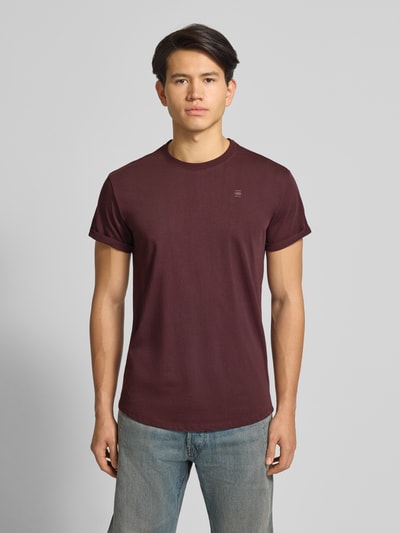 G-Star Raw T-Shirt mit Label-Detail Aubergine 4